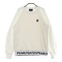 PEARLY GATES パーリーゲイツ ボア切替 ニットセーター ホワイト系 1 【中古】ゴルフウェア レディース
