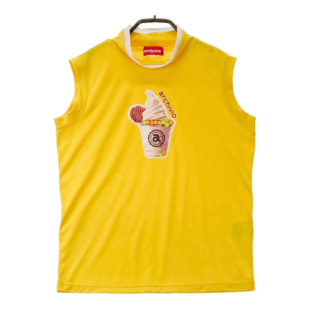 ARCHIVIO アルチビオ ハイネックノースリーブシャツ アイスクリーム イエロー系 40 【中古】ゴルフウェ..