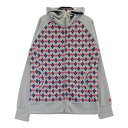 FILA GOLF フィラゴルフ ジップパーカー アーガイル ハート チェック柄 グレー系 L 【中古】ゴルフウェア レディース