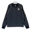 PEARLY GATES パーリーゲイツ ; 2023年 ニット セーター ストライプ柄 ネイビー系 1 【中古】ゴルフウェア レディース