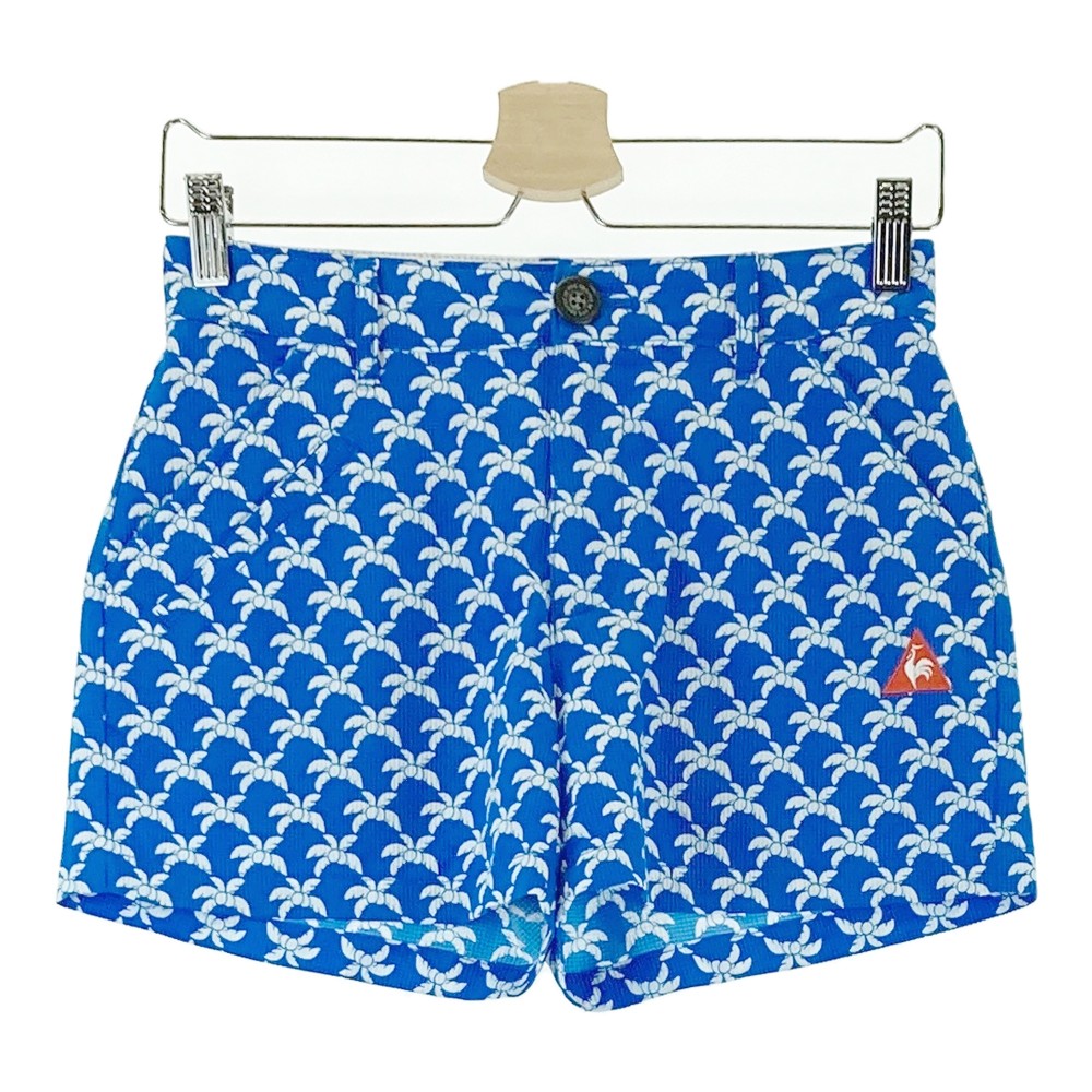 LE COQ GOLF ルコックゴルフ ショートパンツ ヤシ柄 ブルー系 7 【中古】ゴルフウェア レディース