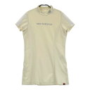 NEW BALANCE GOLF ニューバランス 2023年モデル ハイネック 半袖Tシャツ チュニック丈 総柄 ベージュ系 1 【中古】ゴルフウェア レディース