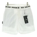 CUARTO UNITED クアルトユナイテッド ウエストロゴ ショートパンツ ホワイト系 S 【中古】ゴルフウェア レディース