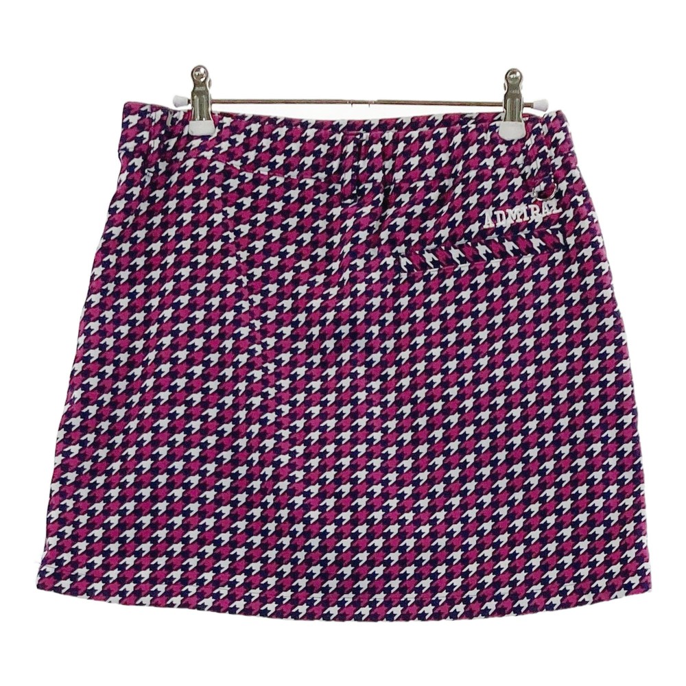 ADMIRAL アドミラル インナー付 ストレッチスカート 千鳥柄 パープル系 M 【中古】ゴルフウェア レディース