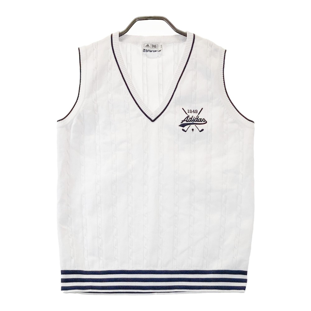 ADIDAS GOLF アディダスゴルフ ベスト ホワイト系 L 【中古】ゴルフウェア レディース