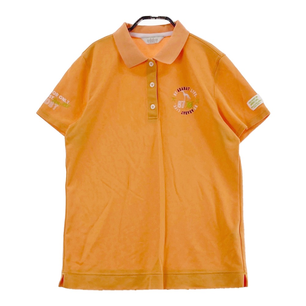 ADABAT アダバット 半袖ポロシャツ オレンジ系 40 【中古】ゴルフウェア レディース