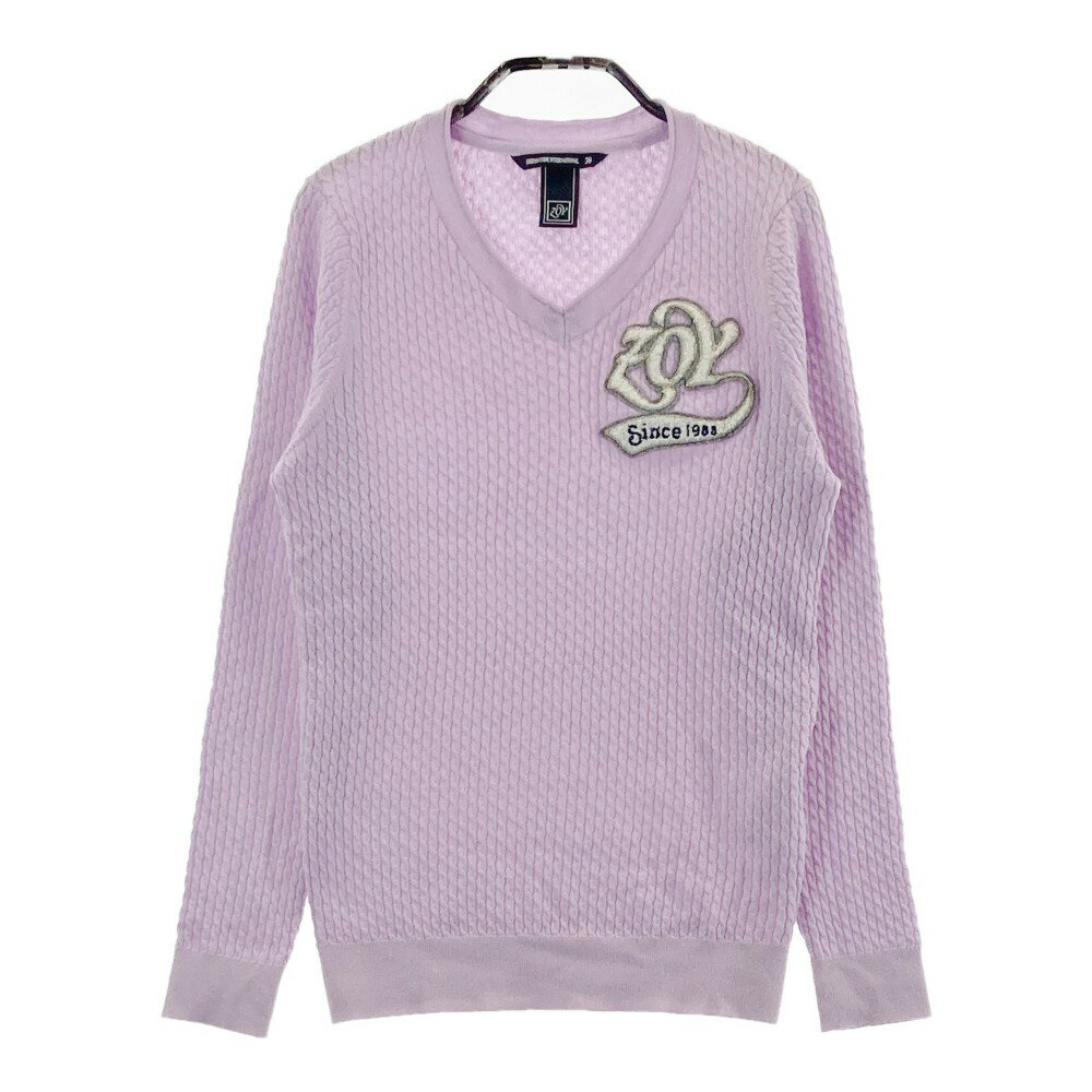 ZOY ゾーイ ニットセーター パープル系 36 【中古】ゴルフウェア レディース