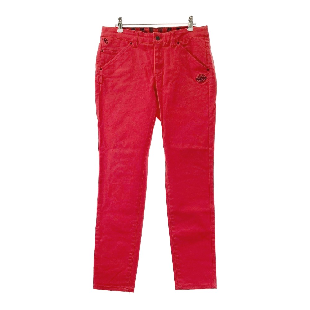 PEARLY GATES パーリーゲイツ ストレッチパンツ レッド系 2 【中古】ゴルフウェア レディース