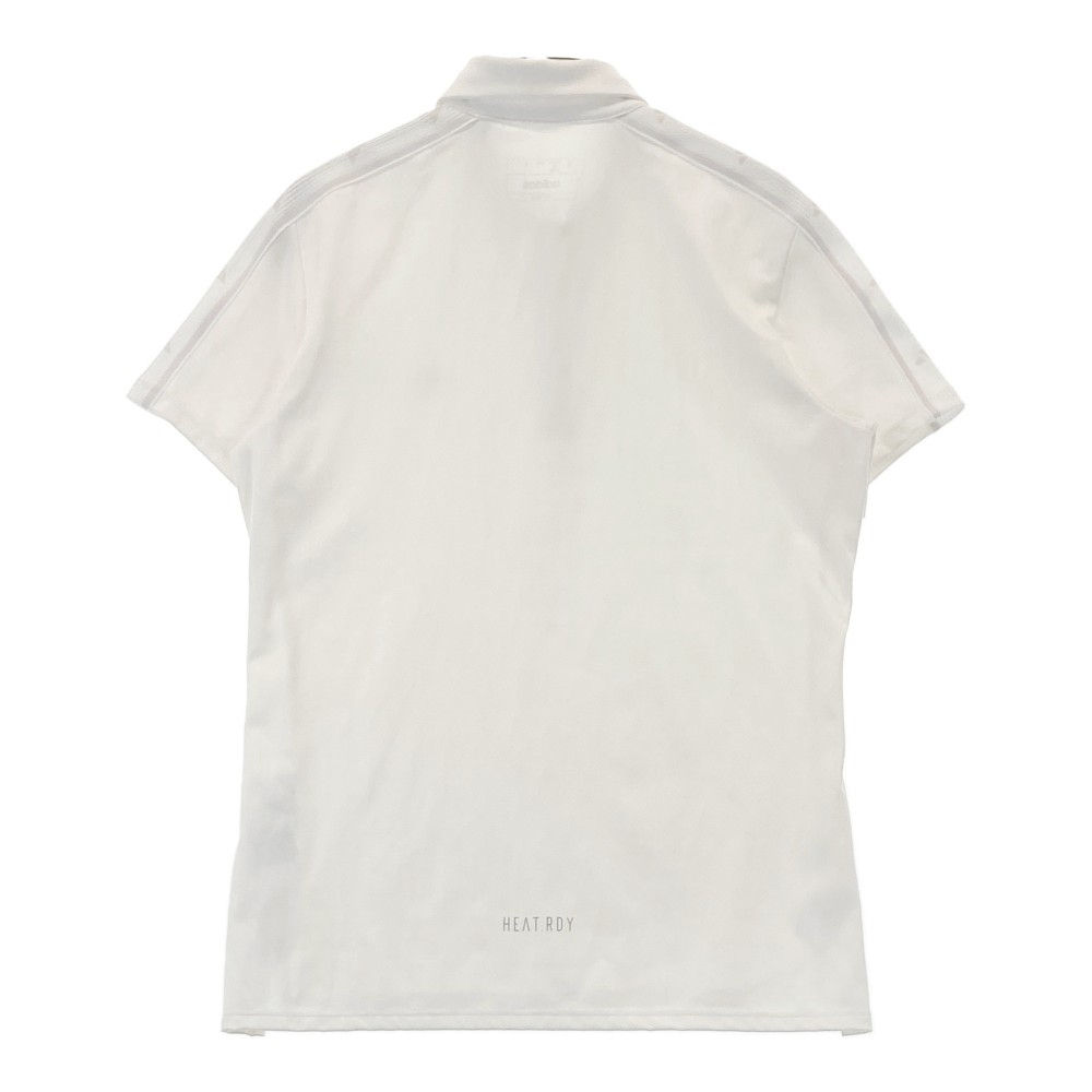 ADIDAS GOLF アディダスゴルフ 2024年モデル 半袖ポロシャツ ボタンダウン 総柄 ホワイト系 L 【中古】ゴルフウェア レディース