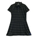 FILA GOLF フィラゴルフ 半袖ポロ ワンピース ボーダー柄 グレー系 M 【中古】ゴルフウェア レディース