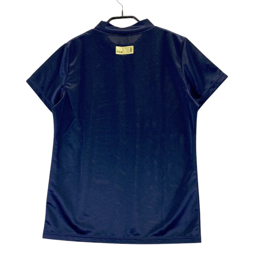 PING ピン ハイネック 半袖Tシャツ ネイビー系 M 【中古】ゴルフウェア レディース