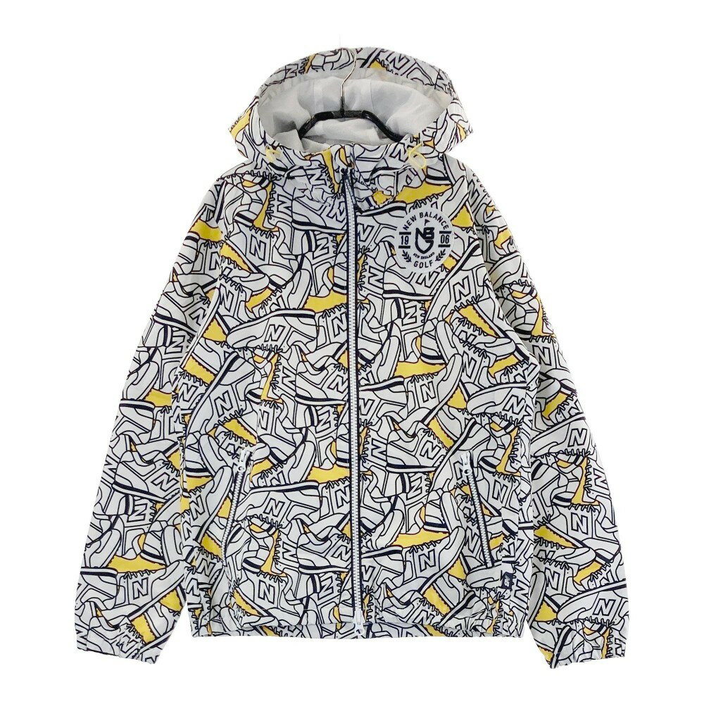 NEW BALANCE GOLF ニューバランス ; ジップジャケット 総柄 ホワイト系 1 【中古】ゴルフウェア レディース