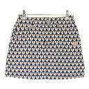PEARLY GATES パーリーゲイツ 30周年 ストレッチスカート ワッペン 総柄 ネイビー系 00 【中古】ゴルフウェア レディース(4)