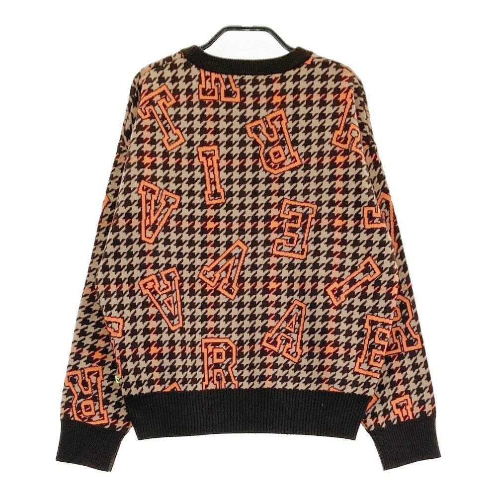 VIVA HEART ビバハート ; ニットセーター ロゴ総柄 ブラウン系 40 【中古】ゴルフウェア レディース