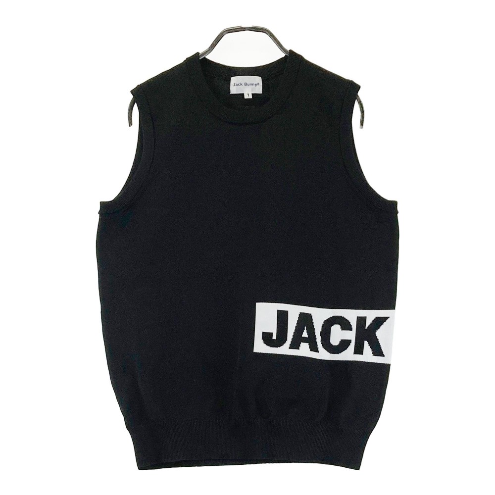 JACK BUNNY ジャックバニー ニットベスト ブラック系 1 【中古】ゴルフウェア レディース