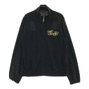 DANCE WITH DRAGON ダンスウィズドラゴン パイル切替 ジップジャケット ブラック系 2 【中古】ゴルフウェア レディース
