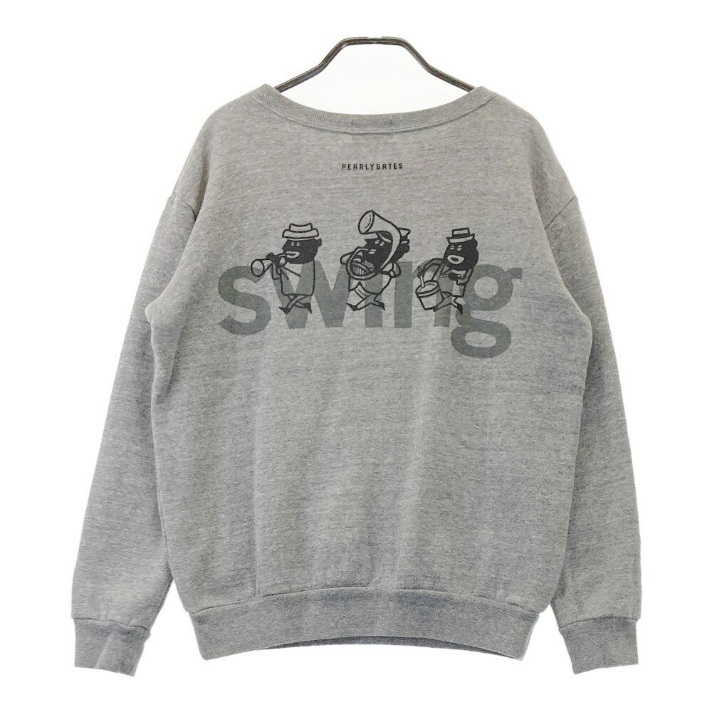PEARLY GATES パーリーゲイツ 裏起毛スウェット トレーナー グレー系 0 【中古】ゴルフウェア レディース