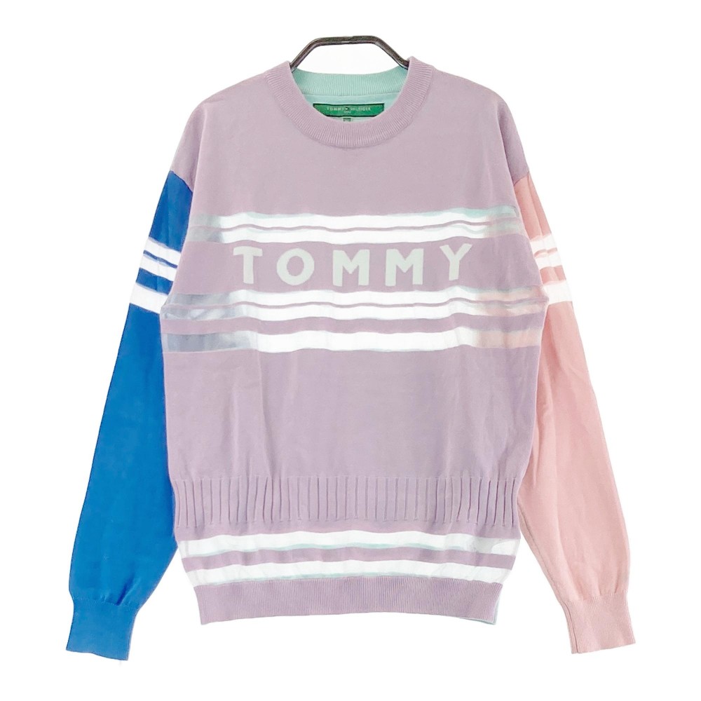 TOMMY HILFIGER GOLF トミー ヒルフィガーゴルフ THLA102 ニットセーター パープル系 M 【中古】ゴルフウェア レディース