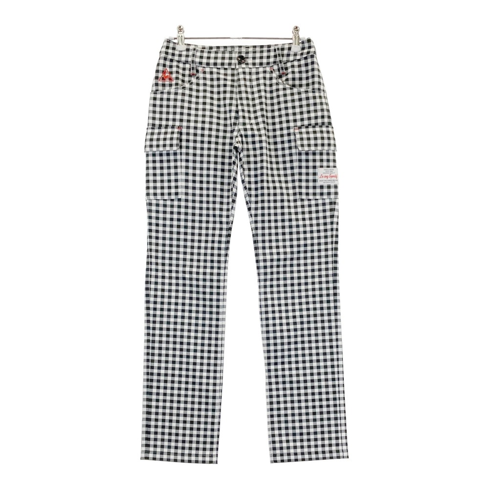 LE COQ GOLF ルコックゴルフ パンツ チェック ブラック系 7 【中古】ゴルフウェア レディース