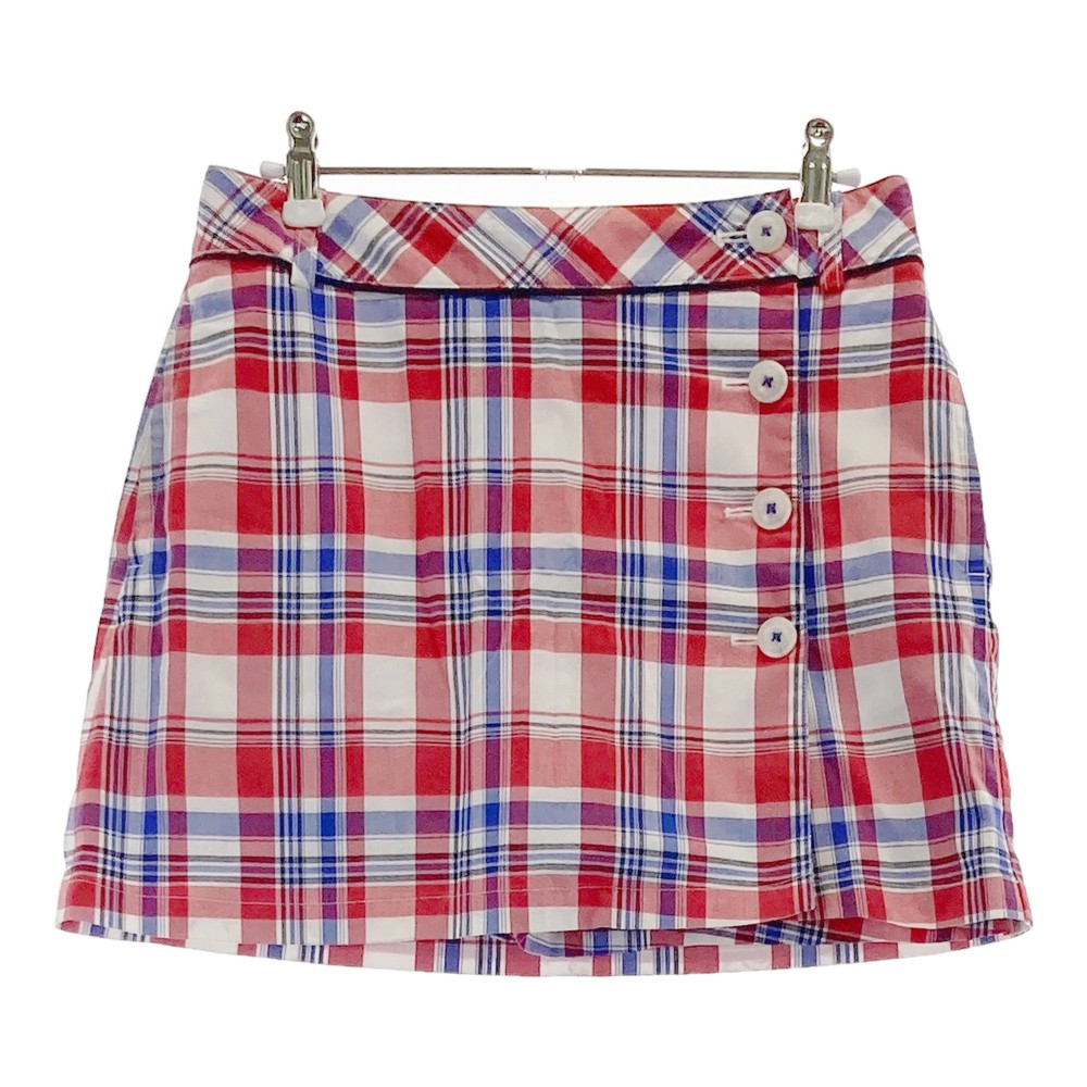 CALLAWAY キャロウェイ インナー付きスカート チェック レッド系 S 【中古】ゴルフウェア レディース