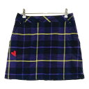 LE COQ GOLF ルコックゴルフ スカート チェック パープル系 7 【中古】ゴルフウェア レディース(4)