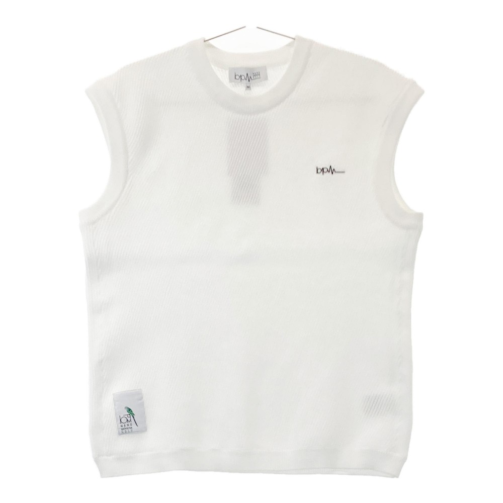 nano universe golf ナノユニバースゴルフ ニットベスト ホワイト系 M 【中古】ゴルフウェア レディース