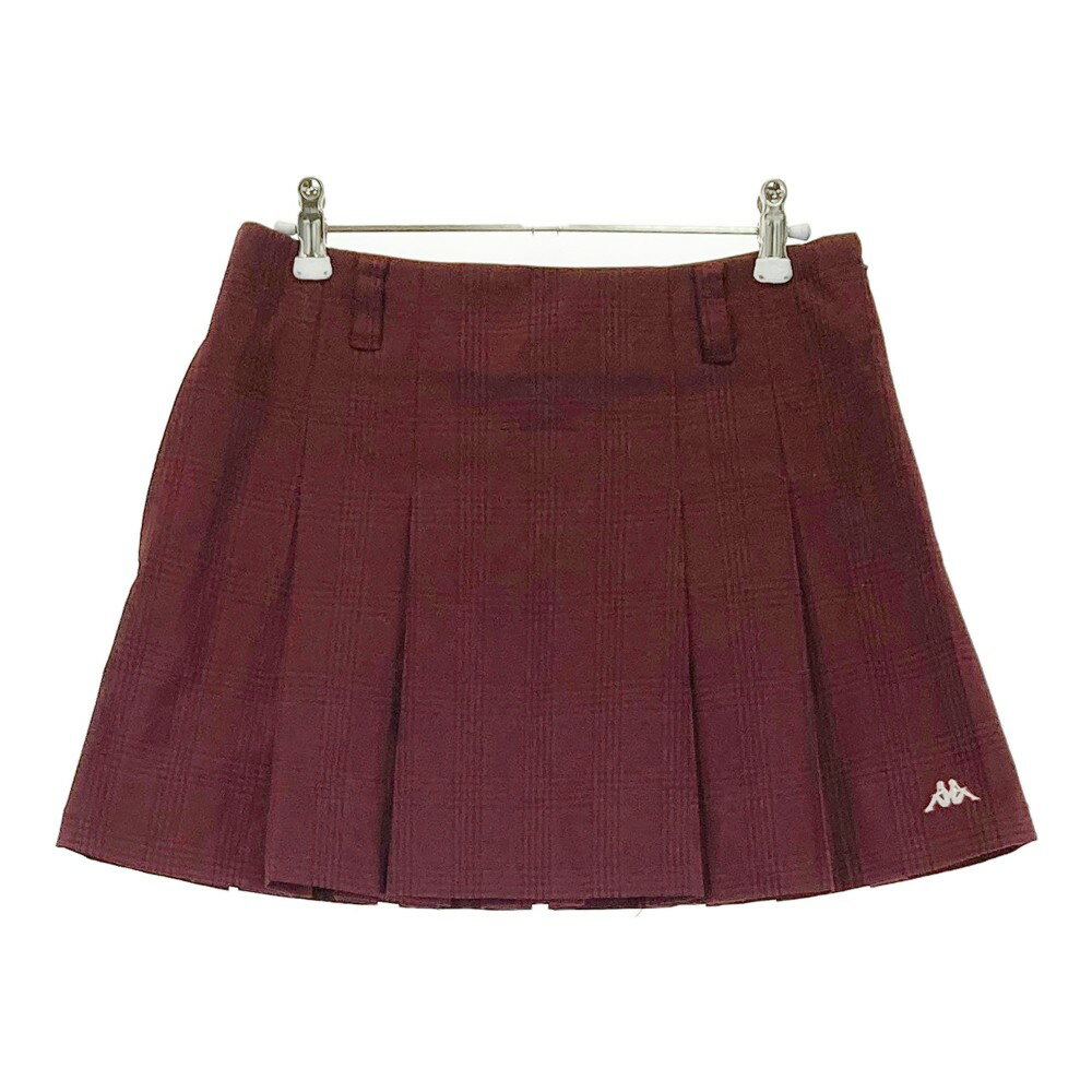 KAPPA GOLF カッパゴルフ ストレッチ プリーツスカート チェック柄 レッド系 7 【中古】ゴルフウェア ..