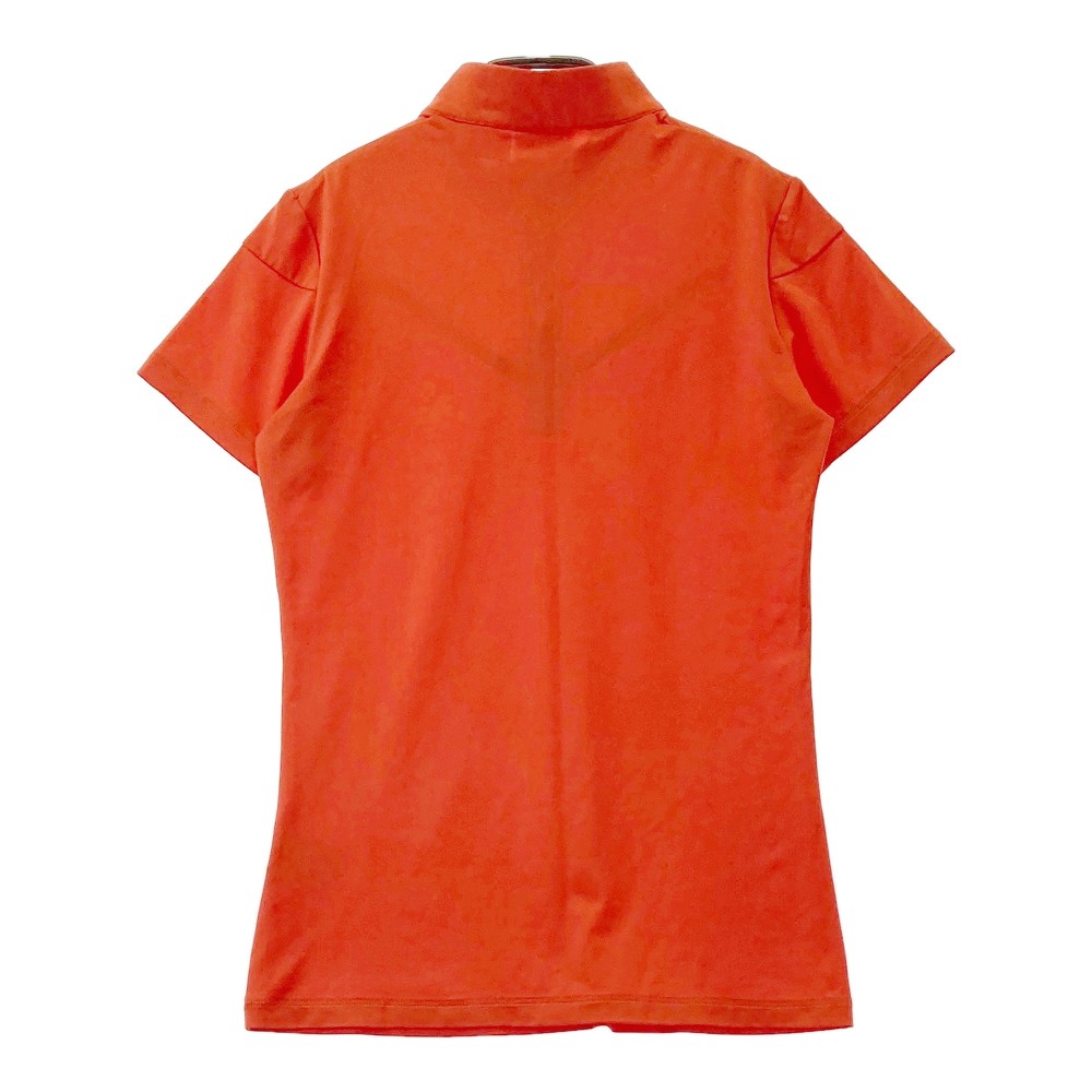 DESCENTE GOLF デサントゴルフ ハーフジップ 半袖Tシャツ オレンジ系 M 【中古】ゴルフウェア レディース