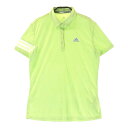 ADIDAS GOLF アディダスゴルフ 半袖ポロシャツ 総柄 グリーン系 L 【中古】ゴルフウェア レディース