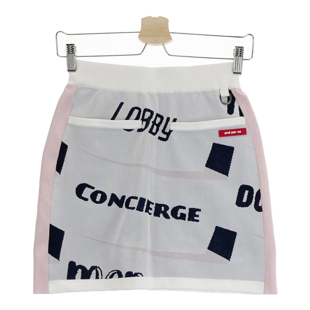 AND PER SE アンパスィ 2023年モデル AFF4013C6 ; ニットスカート 総柄 グレー系 S 【中古】ゴルフウェア レディース