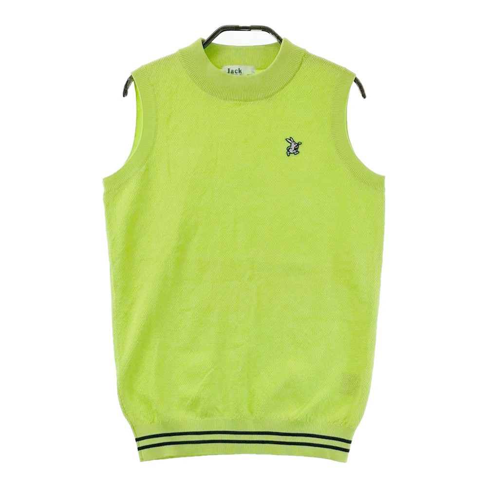 JACK BUNNY ジャックバニー ハイネック ニットベスト イエロー系 1 【中古】ゴルフウェア レディース