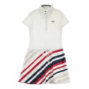 CALLAWAY キャロウェイ 半袖 ポロワンピース ヨット ボーダー柄 ホワイト系 S 【中古】ゴルフウェア レディース