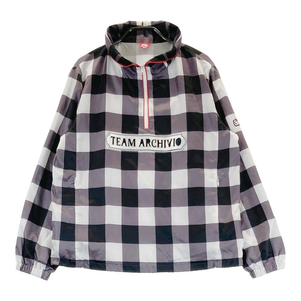 ARCHIVIO アルチビオ ハーフジップ ブルゾン チェック柄 グレー系 38 【中古】ゴルフウェア レディース