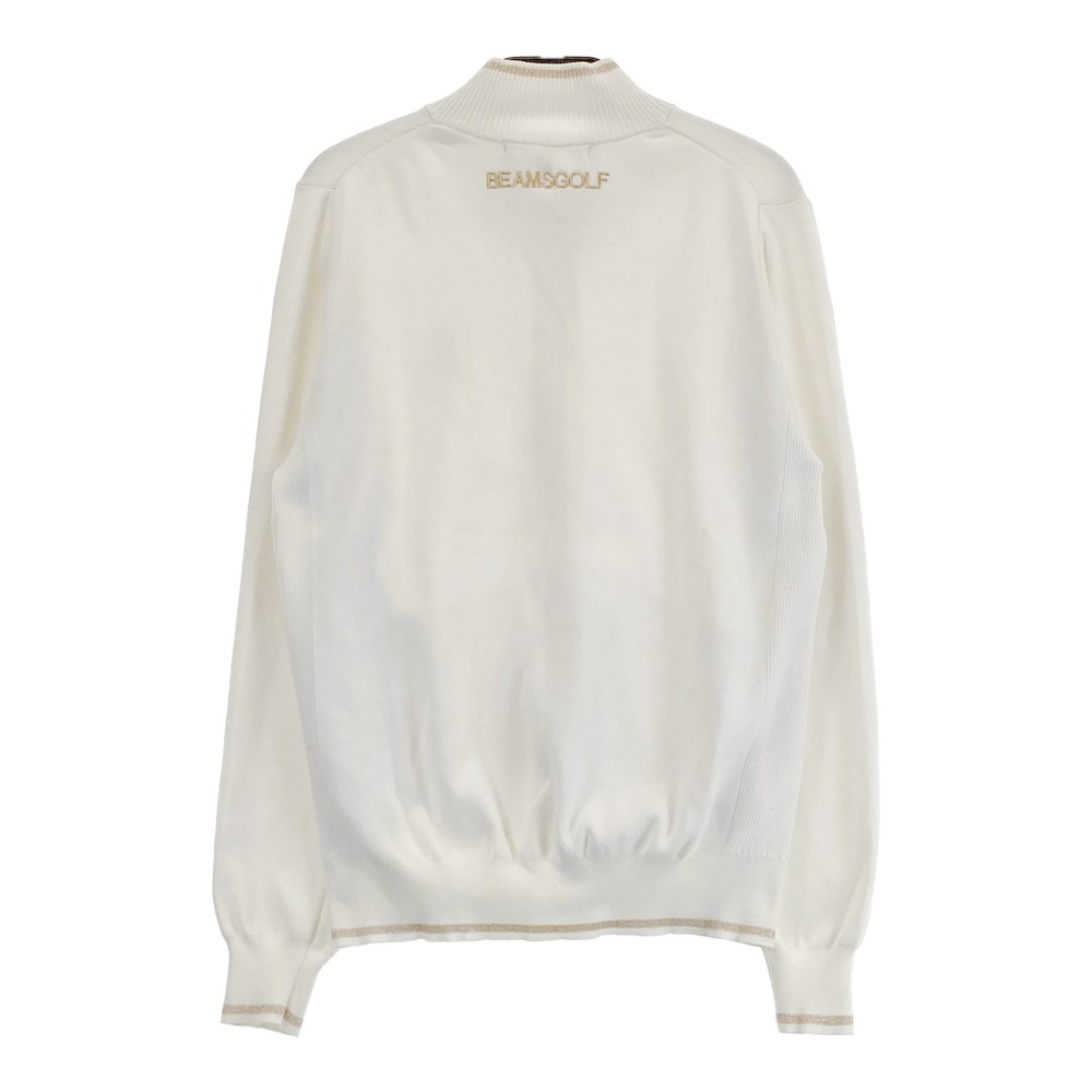 BEAMS GOLF ビームスゴルフ ニット ジップジャケット ホワイト系 M 【中古】ゴルフウェア レディース
