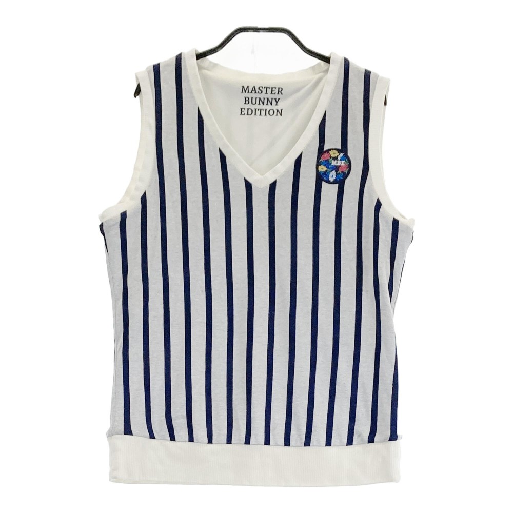 MASTER BUNNY EDITION マスターバニーエディション リバーシブル ベスト ストライプ柄 グレー系 1 【中古】ゴルフウェア レディース
