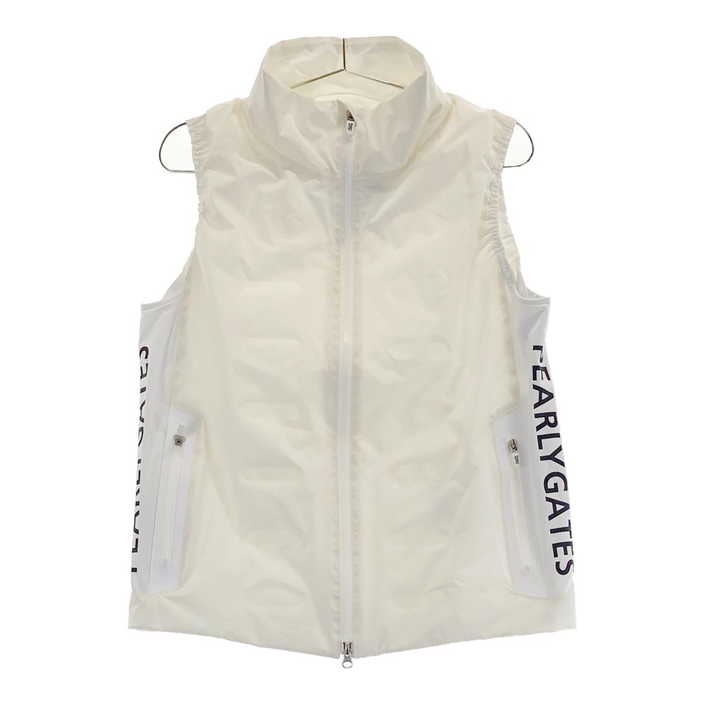 PEARLY GATES パーリーゲイツ ジップベスト ホワイト系 0 【中古】ゴルフウェア レディース