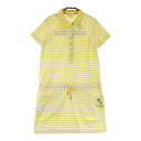 MUNSING WEAR マンシングウェア 半袖ワンピース ボーダー柄 イエロー系 M 【中古】ゴルフウェア レディース