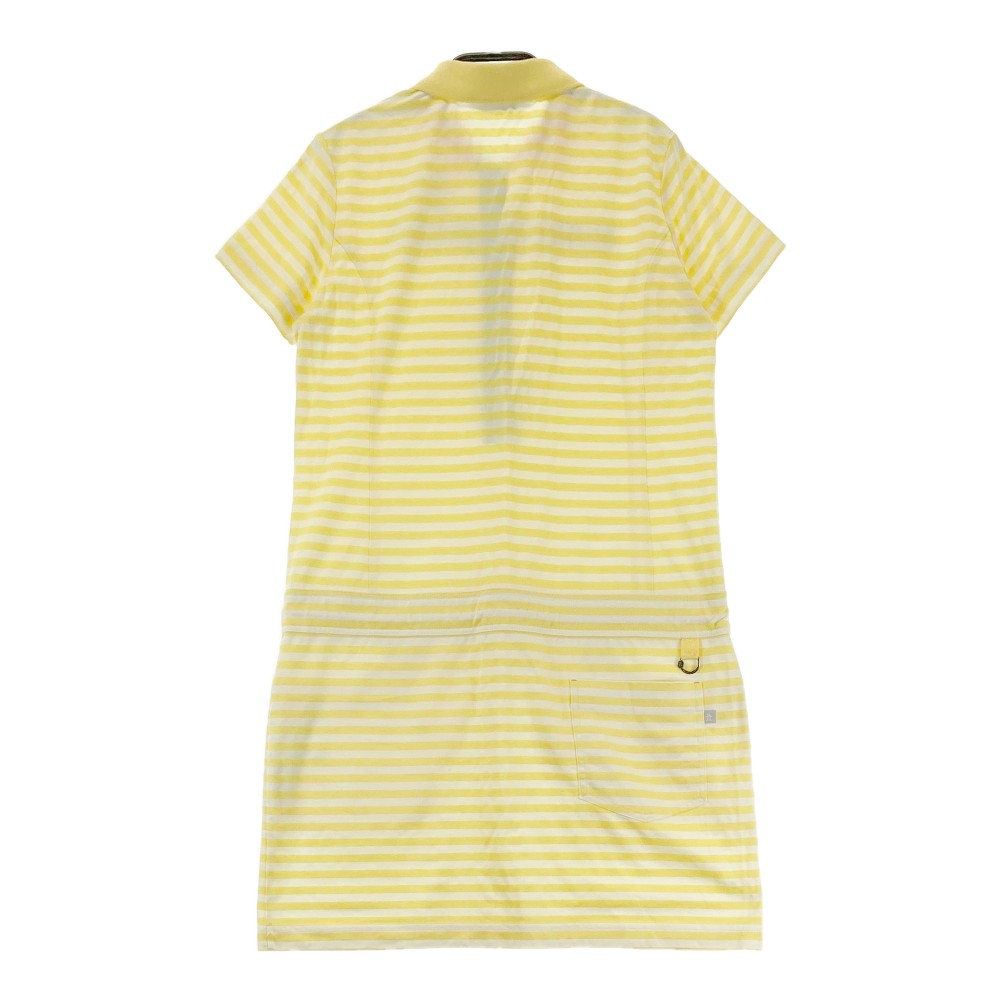 MUNSING WEAR マンシングウェア 半袖ワンピース ボーダー柄 イエロー系 M 【中古】ゴルフウェア レディース