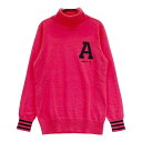 ADIDAS GOLF アディダスゴルフ タートルネック 長袖ニットセーター ピンク系 L 【中古】ゴルフウェア レディース