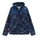 LE COQ GOLF ルコックゴルフ フード付 ジップジャケット 総柄 ネイビー系 M 【中古】ゴルフウェア レディース