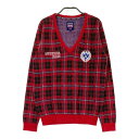 ADMIRAL アドミラル ニットセーター チェック レッド系 M 【中古】ゴルフウェア レディース