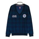 ADMIRAL アドミラル ニットセーター チェック ネイビー系 M 【中古】ゴルフウェア レディース