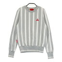 LE COQ GOLF ルコックゴルフ スウェットトレーナー ストライプ柄 グレー系 L 【中古】ゴルフウェア レディース