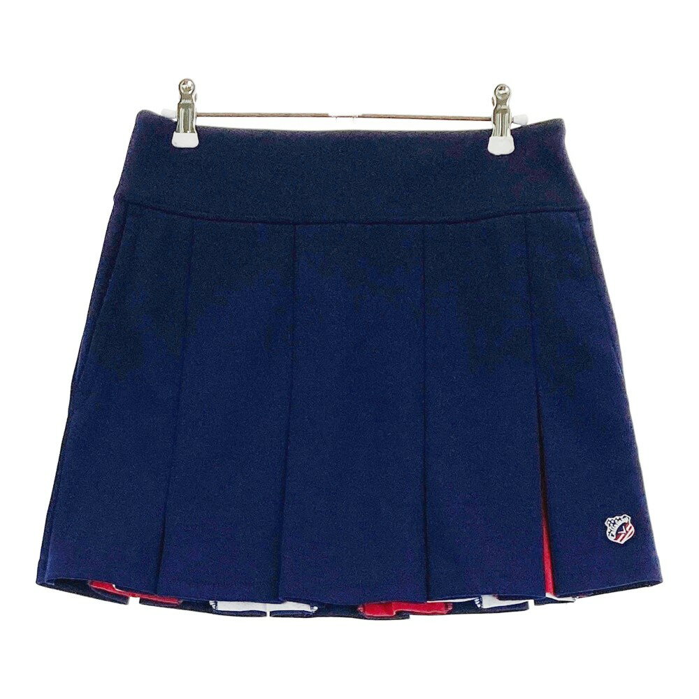 CALLAWAY キャロウェイ プリーツスカート ワッペン ネイビー系 M 【中古】ゴルフウェア レディース
