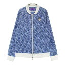 BEAMS GOLF ビームスゴルフ ジップジャケット 花 総柄 ブルー系 L 【中古】ゴルフウェア レディース