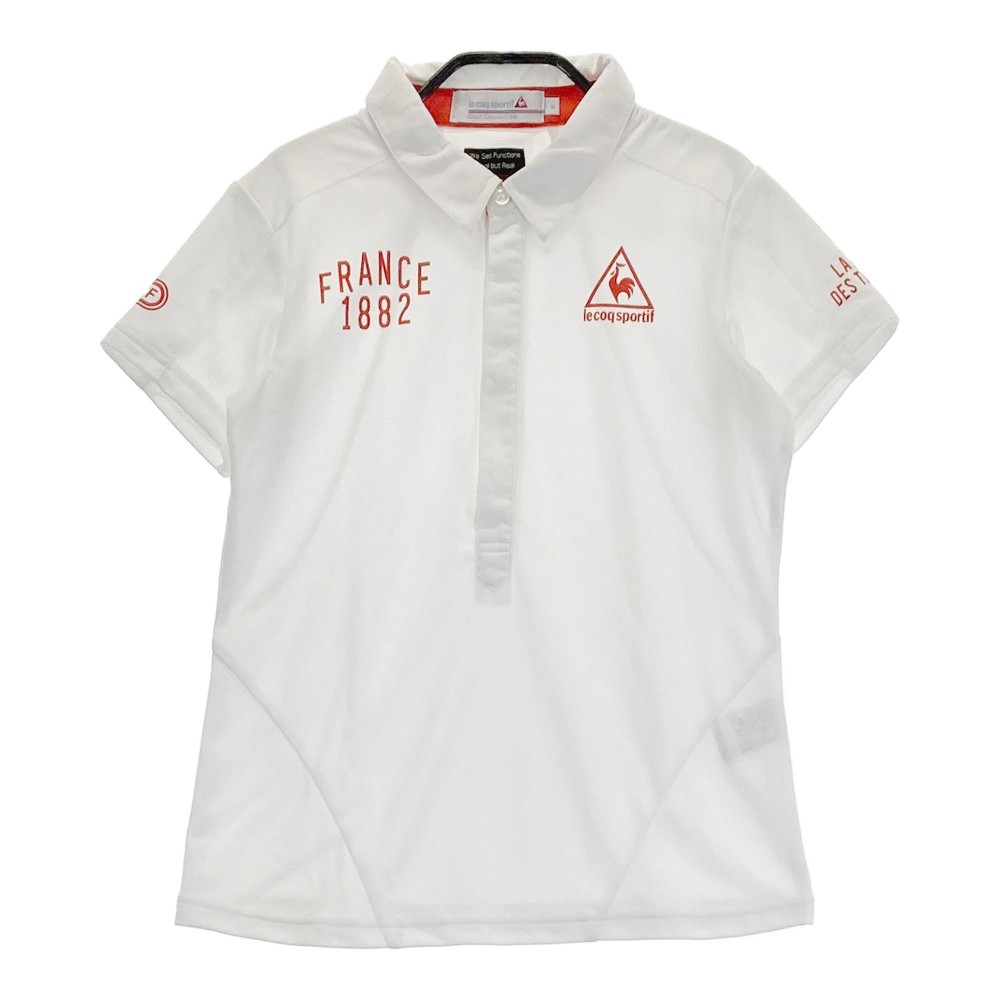 LE COQ GOLF ルコックゴルフ 半袖ポロシャツ ホワイト系 M 【中古】ゴルフウェア レディース
