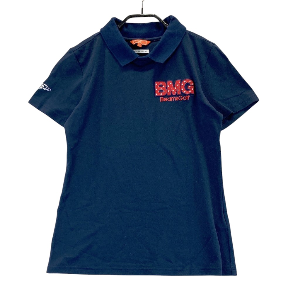 BEAMS GOLF ビームスゴルフ 襟付き 半袖Tシャツ ネイビー系 M 【中古】ゴルフウェア レディース