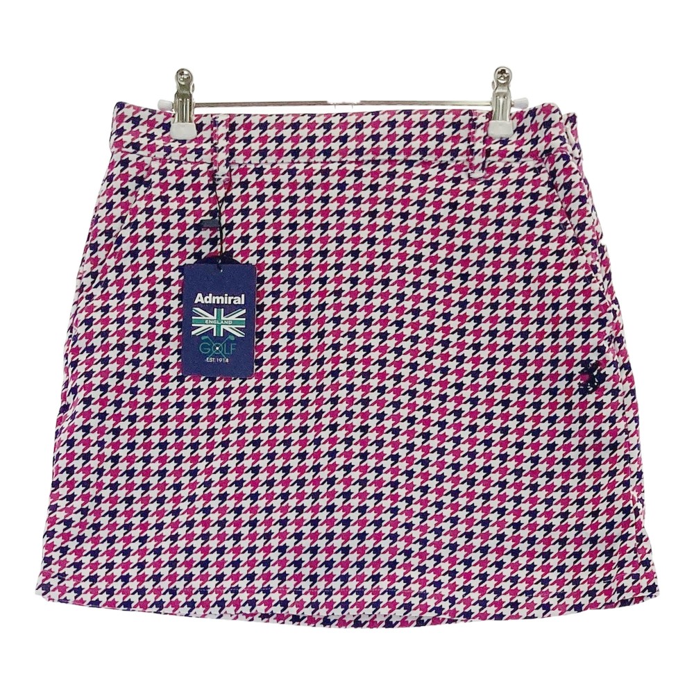 ADIDAS GOLF アディダスゴルフ インナー付 ストレッチスカート 千鳥柄 パープル系 L 【中古】ゴルフウ..