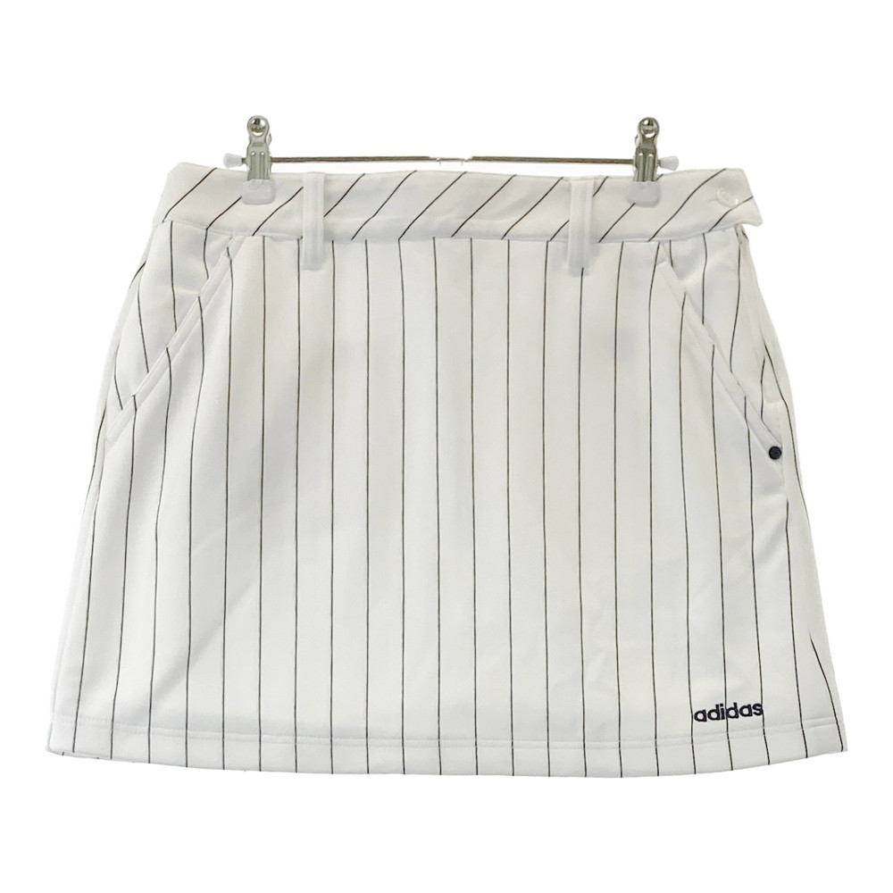ADIDAS GOLF アディダスゴルフ N65953 スカート ストライプ柄 ホワイト系 M 【中古】ゴルフウェア レディース