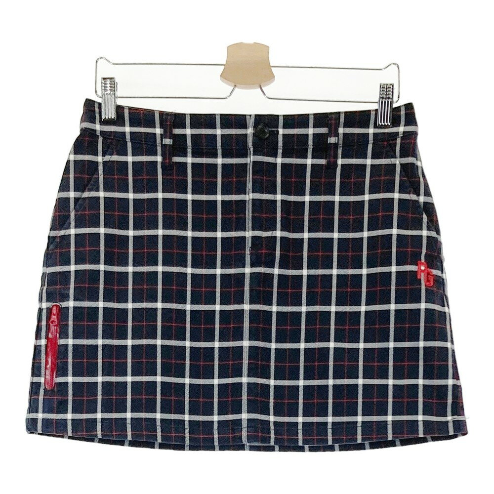 PEARLY GATES パーリーゲイツ ストレッチスカート チェック柄 ネイビー系 2 【中古】ゴルフウェア レデ..